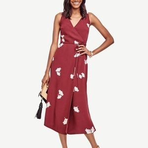 Ann Taylor Burgundy Wrap Dress